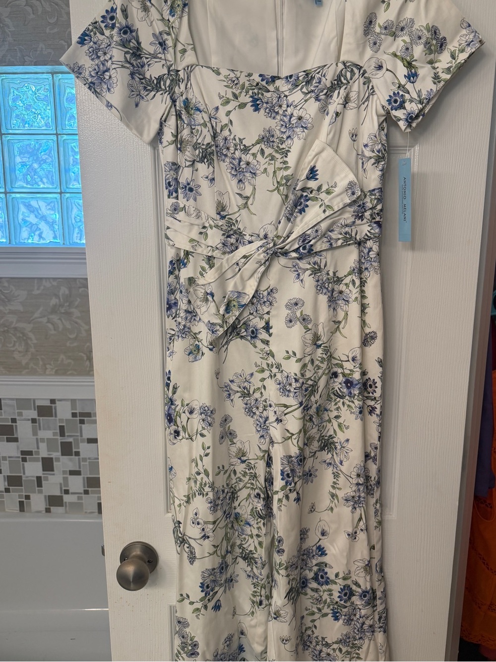 ANTONIO MELANI White Floral Tie-Front Maxi Dress
